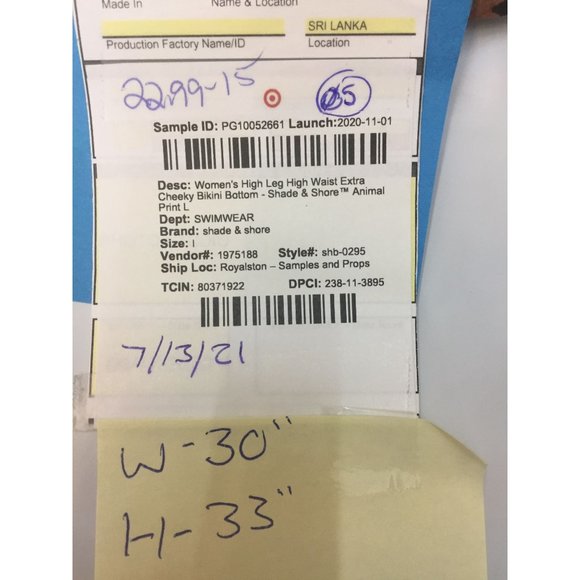 Women's High Leg Extra Cheeky Bikini Bottom Size L - Picture 4 of 4